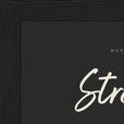 Strength Word of Intention Framed print 13x18 cm / 5x7″ Black frame Carbon paper corner detail