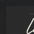 Love Word of Intention Framed print 13x18 cm / 5x7″ Black frame Carbon paper corner detail