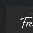 Freedom Word of Intention Framed print 13x18 cm / 5x7″ Black frame Carbon paper corner detail