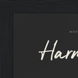 Harmonious Word of Intention Framed print 13x18 cm / 5x7″ Black frame Carbon paper corner detail