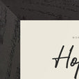 Hopeful Word of Intention Framed print 13x18 cm / 5x7″ Black frame Linen paper corner detail