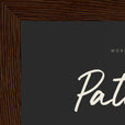 Patience Word of Intention Framed print 13x18 cm / 5x7″ Dark wood frame Carbon paper corner detail