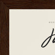 Jazzy Word of Intention Framed print 13x18 cm / 5x7″ Dark wood frame Linen paper corner detail