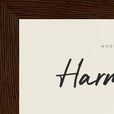 Harmonious Word of Intention Framed print 13x18 cm / 5x7″ Dark wood frame Linen paper corner detail