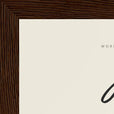 Joy Word of Intention Framed print 13x18 cm / 5x7″ Dark wood frame Linen paper corner detail