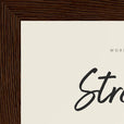 Strength Word of Intention Framed print 13x18 cm / 5x7″ Dark wood frame Linen paper corner detail