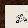 Balance Word of Intention Framed print 13x18 cm / 5x7″ Dark wood frame Linen paper corner detail