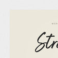 Strength Word of Intention Framed print 13x18 cm / 5x7″ White frame Linen paper corner detail
