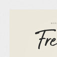 Freedom Word of Intention Framed print 13x18 cm / 5x7″ White frame Linen paper corner detail