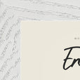 Energy Word of Intention Framed print 13x18 cm / 5x7″ White frame Linen paper corner detail