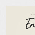 Energy Word of Intention Framed print 13x18 cm / 5x7″ White frame Linen paper corner detail