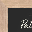 Patience Word of Intention Framed print 13x18 cm / 5x7″ Wood frame Carbon paper corner detail