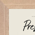 Presence Word of Intention Framed print 13x18 cm / 5x7″ Wood frame Linen paper corner detail