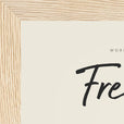 Freedom Word of Intention Framed print 13x18 cm / 5x7″ Wood frame Linen paper corner detail