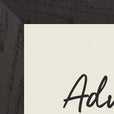 Adventurous Word of Intention Framed print 21x29.7 cm / 8x12" Black frame Linen paper corner detail