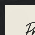 Presence Word of Intention Framed print 21x29.7 cm / 8x12" Black frame Linen paper corner detail