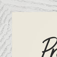 Presence Word of Intention Framed print 21x29.7 cm / 8x12" White frame Linen paper corner detail