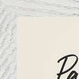 Patience Word of Intention Framed print 21x29.7 cm / 8x12" White frame Linen paper corner detail