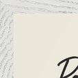 Patience Word of Intention Framed print A3 (29.7 x 42 cm) White frame Linen paper corner detail