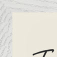 Transcendence Word of Intention Framed print 30x40 cm / 12x16″ White frame Linen paper corner detail
