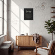 Synergy Word of Intention Framed print 40x50 cm / 16x20″ White frame Carbon paper in interior