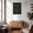 Transcendence Word of Intention Framed print A1 (59.4 x 84.1 cm) White frame Carbon paper in interior