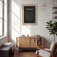 Gratitude Word of Intention Framed print A1 (59.4 x 84.1 cm) Wood frame Carbon paper in interior