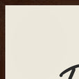 Patience Word of Intention Framed print 60x80 cm / 24x32″ Dark wood frame Linen paper corner detail