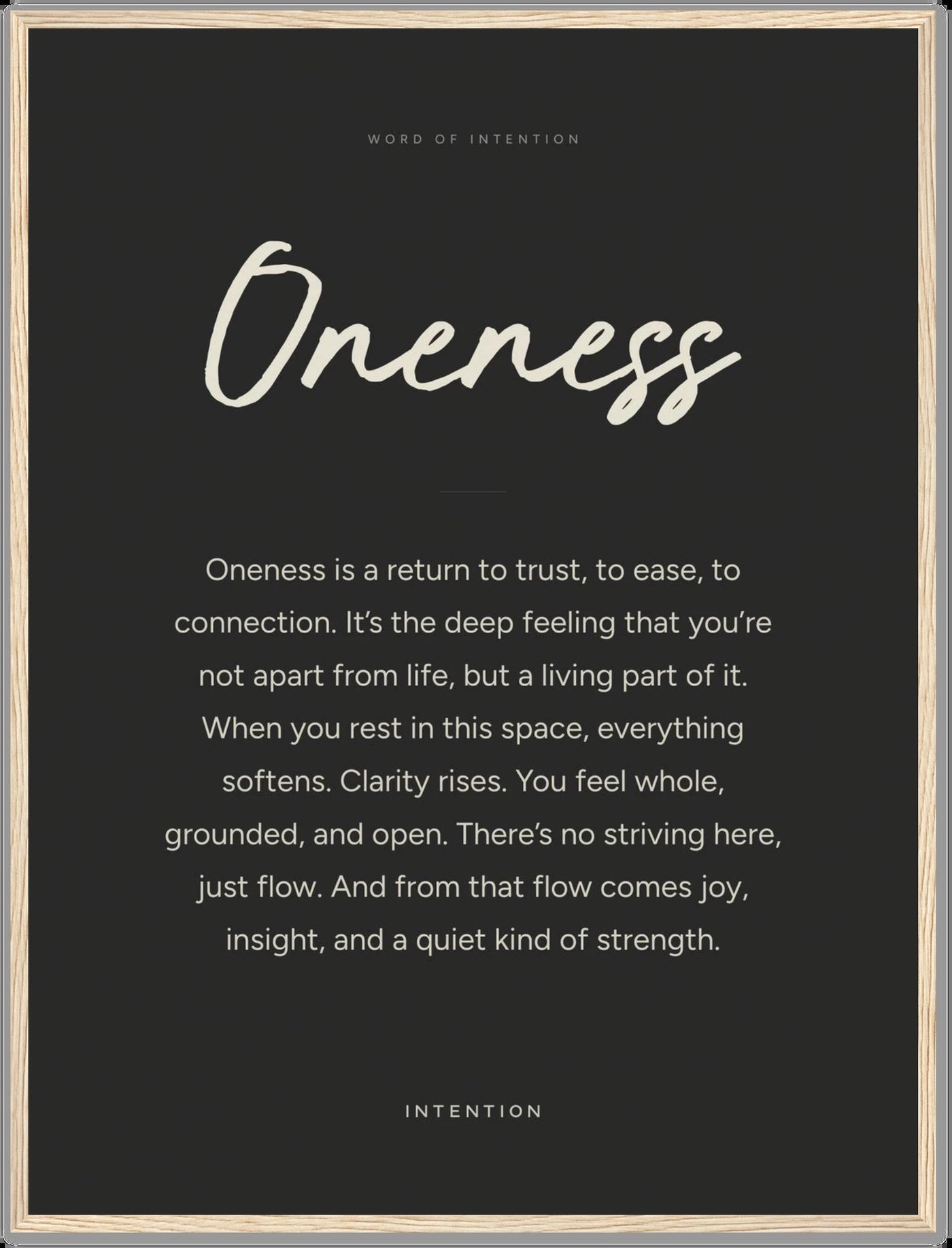 Oneness, Word of Intention