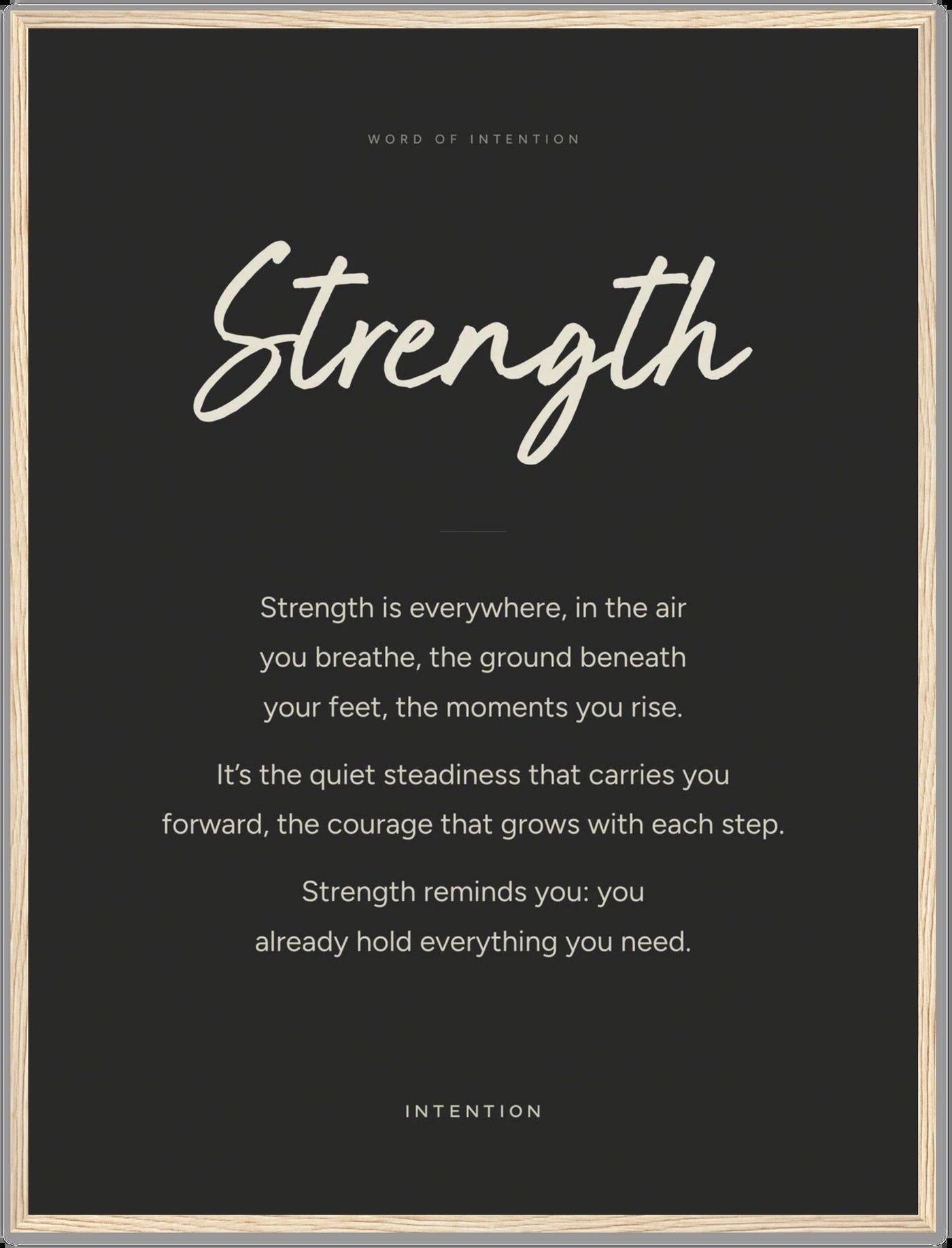 Strength, Word of Intention
