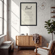 Real Word of Intention Framed print 70x100 cm / 28x40″ Black frame Linen paper in interior