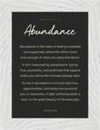 Abundance Word of Intention Framed print 13x18 cm / 5x7″ White frame Carbon paper