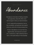 Abundance Word of Intention Framed print 30x40 cm / 12x16″ White frame Carbon paper
