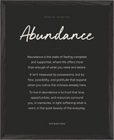 Abundance Word of Intention Framed print 40x50 cm / 16x20″ Black frame Carbon paper