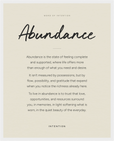 Abundance Word of Intention Framed print 40x50 cm / 16x20″ White frame Linen paper