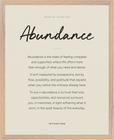 Abundance Word of Intention Framed print 40x50 cm / 16x20″ Wood frame Linen paper