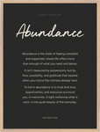 Abundance Word of Intention Framed print 60x80 cm / 24x32″ Wood frame Carbon paper