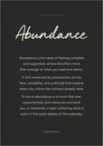 Abundance Word of Intention Framed print 70x100 cm / 28x40″ Black frame Carbon paper