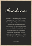 Abundance Word of Intention Framed print 70x100 cm / 28x40″ Wood frame Carbon paper