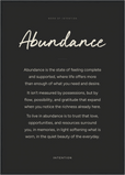 Abundance Word of Intention Framed print A1 (59.4 x 84.1 cm) Black frame Carbon paper