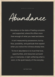 Abundance Word of Intention Framed print A2 (42 x 59.4 cm) Wood frame Carbon paper