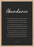 Abundance Word of Intention Framed print A2 (42 x 59.4 cm) Wood frame Carbon paper