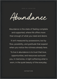 Abundance Word of Intention Framed print A3 (29.7 x 42 cm) Black frame Carbon paper