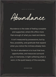 Abundance Word of Intention Framed print A3 (29.7 x 42 cm) Black frame Carbon paper