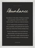 Abundance Word of Intention Framed print A3 (29.7 x 42 cm) White frame Carbon paper