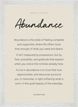 Abundance Word of Intention Framed print A3 (29.7 x 42 cm) White frame Linen paper