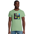 Adventurous Dancing in Colours Organic Men's Fitted T-shirt apple green model front