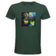 Adventurous Dancing in Colours Organic Men's Fitted T-shirt Bottle Green flat front
