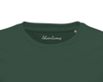 Adventurous Dancing in Colours Organic Men's Fitted T-shirt Bottle Green inside neck