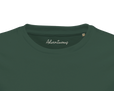 Adventurous Dancing in Colours Organic Men's Fitted T-shirt Bottle Green inside neck